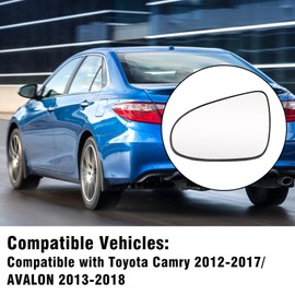 OWITAT Heated Mirror Glass Compatible with Toyota Camry 2012-2017/Avalon 2013-2018,Left Driver Side Exterior Mirror Glass Replacement for Camry Hybrid/XLE/SE/LE Avalon Hybrid/XLE/Limited Left Side