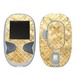 MightySkins Glossy Glitter Skin Compatible with Care Touch Glucose Meter - Gold Tiles | Protective, Durable High-Gloss Glitter Finish | Easy to Apply and Change Styles | Made in The USA