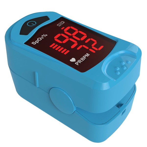 Carex Finger Pulse Oximeter Oxygen Saturation Monitor - Pulse Ox Fingertip o2 Monitor for Pediatric and Adult - Comes with a Lanyard