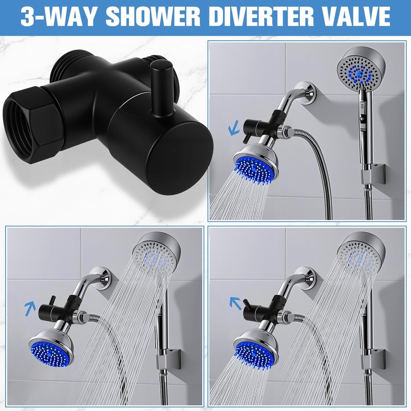 Nuanchu 4 Pack Alloy Shower Arm Diverter Valve for Hand