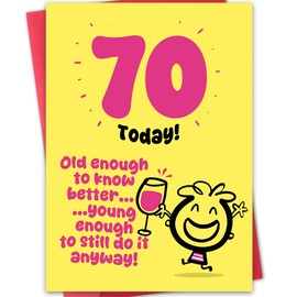 Hongshan 70th Birthday Card,70th Birthday Decorations for Mom Grandma Grandpa, Gifts for 70 Year Old Women Men