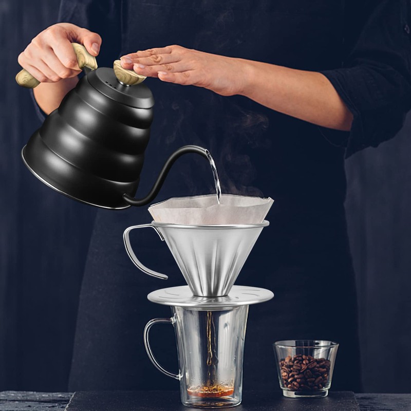 MERMOO YILAN Pour Over Coffee Dripper Stainless Steel Metal Reusable