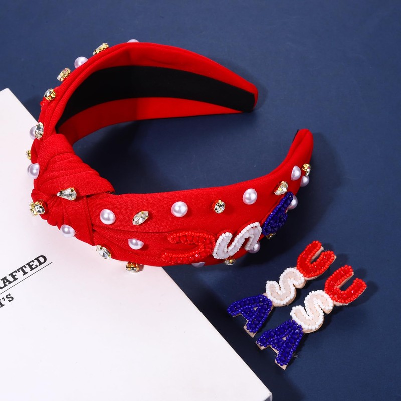YAHPERN 4th of July Headbands for Women American Flag Headband