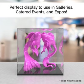 10 Inch Clear Acrylic Display Box with Black Base Versatile Square Merchandise Storage Bin or Retail Product Riser by Marketing Holders