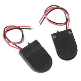 AOICRIE 12PCS 1X 3V CR2032 Battery Holder Coin Button Cell Battery Holder Case with ON/Off Switch Lead Wire Type (Black)