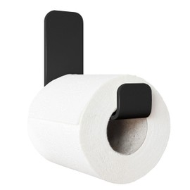 danhol® Toilettenpapierhalter Ohne Bohren (Selbstklebender) | Klopapierhalter Kleben | 2-in-1 Klorollenhalter: Handtuchhalter und Wc Rollenhalter | Toilettenpapierhalter Schwarz Matt