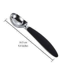Ice Cream Scoop Spoon - Ergonomic design - Dishwash Safe - Black - Scooping Pumpkins - Melons - Cookie Dough - Meatball - Pancake