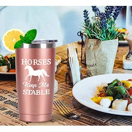Regalos de caballo para mujeres, vasos de viaje con diseño de caballos, divertidos regalos de cumpleaños de Navidad para amantes de los caballos, vaqueras ecuestres, mamás, amigas, tía, hermana, vaso aislado de acero inoxidable de 20 onzas