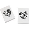 2 x 45mm 'Leopard Print Heart' Erasers/Rubbers (ER00027695)