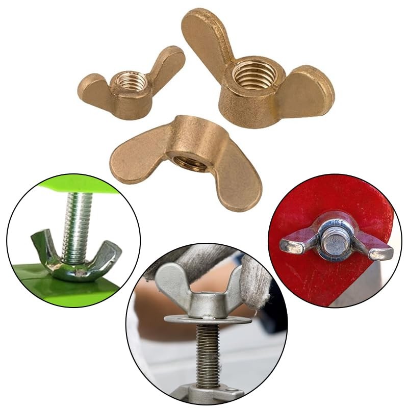 M5 Wing Nuts, Brass Butterfly Wing Nut, Heavy Duty Hand