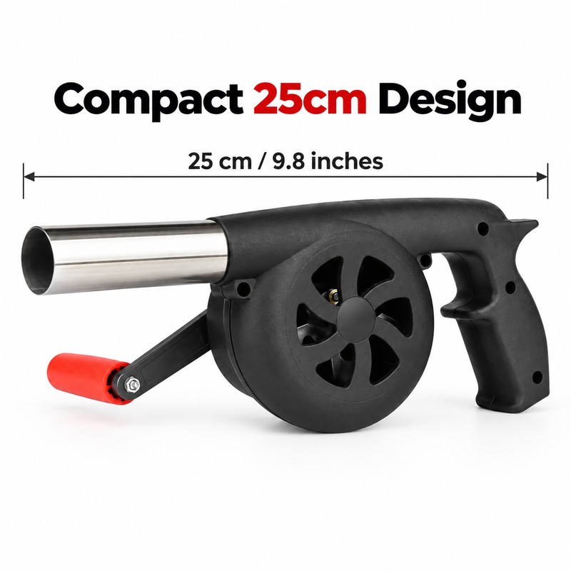 Portable Hand Blower for BBQ & Fireplace – Stainless Steel