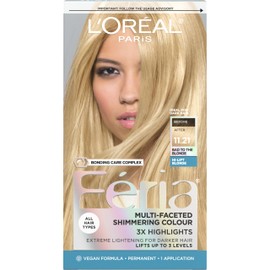 L'Oreal Paris Feria Multi-Faceted Shimmering Permanent Hair Color, 11.21 Bad to the Blonde (Ultra Pearl Blonde), Pack of 1 Hair Dye Kit
