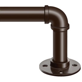 Zeerobee Curtain Rods for Windows 32 to 72, 1 Inch Wrap Around Curtain Rods,Industrial Curtain Rod,Indoor/Outdoor Curtain Rod,Room Divider Curtain Rod,Window Curtain Rod