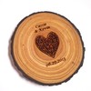 Celtic Heart Wedding Name and Date Wood Round Coaster Set,