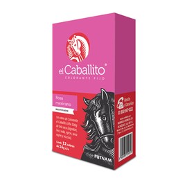 el Caballito Jeans, el único Colorante en Polvo para ropa color Rosa mexicano ¡Revive y cambia el color de tu prenda favorita! Cajilla con 12 sobres de 16g c/u
