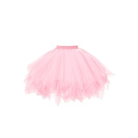 GOOBGS Musever 1950s Vintage Ballet Bubble Skirt Tulle Petticoat Puffy Tutu Pink Small/Medium