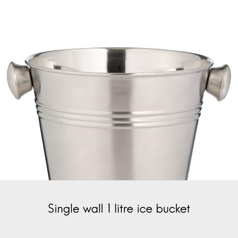 Viners Ice Bucket, Stainless Steel, Silver, 1L
