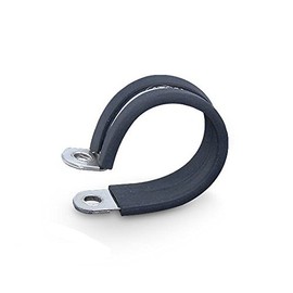 10 x 25mm - 29mm W1 Zinc Plated Rubber Lined P Clips - AutoSiliconeHoses