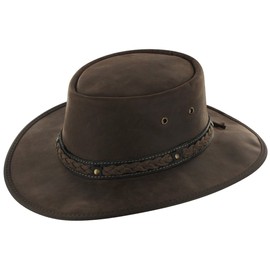 Barmah 1022 Squashy Bronco Cooper Crossing Leather Hat Brown, beige