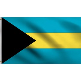 DMSE Bahamas Bahamian Caribbean National Flag 3X5 Ft Foot 100% Polyester 100D Flag UV Resistant (3' X 5' Ft Foot)