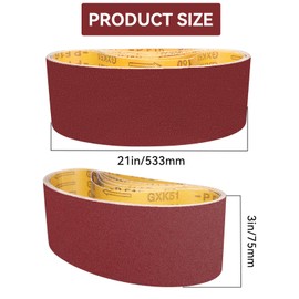 GXK51 Sanding Belt 75 x 533 mm, Pack of 10 Grit 120, Sanding Belt Kits Compatible with Belt Sanders, for Sanding, Filing, Sharpening and Removing Metal Wood Surfaces