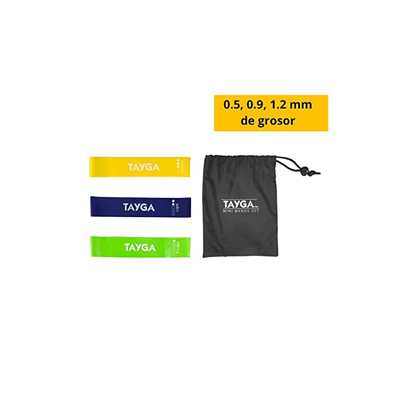 Tayga Set de 3 Mini Bandas de Resistencia Ligera para