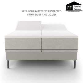 Split King Mattress Protector for Adjustable or Split Beds, 100% Waterproof Terry Cotton Split Mattress Protector - Fitted Sheet Style comes in 2-Piece, Breathable Mattress Cover - 15" Deep Pockets