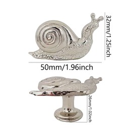 Decorative Snail Cabinet Knobs, Vintage Metal Snail Shape Knobs Pulls Handles Single Hole for Door Drawer Cupboard Closet, Antique Dresser Knobs Kitchen Home Hardware Furniture Handle 4Pcs (Silver)