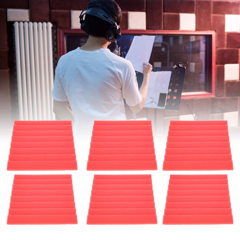 12Pcs SoundAbsorption Panels 8 Grooves Triangle Acoustic Foam Sound Proof