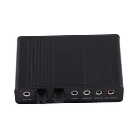 USB 5.1 Audio Sound Card, 6 Channel Sound Card USB External Digital Optical SPDIF Audio Output Adapter for PC/Laptop