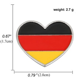 Heart-shaped Germany National Flag Enamel Pin and the Germans Badge Brooch For Backpack and Coat