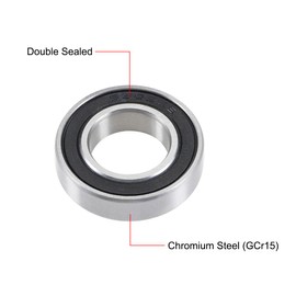 sourcing map 6902-2RS Deep Groove Ball Bearing 15 mm x 28 mm x 7 mm Ball Bearing Skateboard Bearings Skateboard Ball Bearing Double Sealed Chrome Steel P5 (ABEC5)
