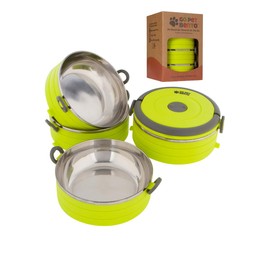 Healthy Human Portable Dog & Pet Travel Bowls with Lid - Human Grade Stainless Steel - Ideal for Food & Water - 3 Sizes & 3 Colors