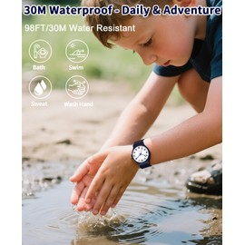 Kids Analog Watch for Boys Girls, 30M Waterproof, Sports Watch with Thin Dial, Soft Strap, Easy to Read for Children Aged 5-15, Kids Birthday Gift