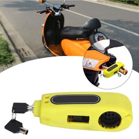 Motorcycle Handlebar Lock, Anti-Theft, Security Lock, Universal Handle Lock with Integrated ABS Wire, Highly Visible (YELLOW)