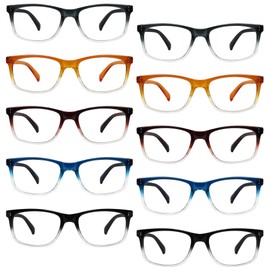 Eyekepper 10 Pack Transition Reading Glasses for Women Men Photochromic Readers +2.50
