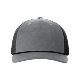 Richardson - Five-Panel Trucker with Rope Cap (US, Alpha, One Size, Heather Grey/Black)