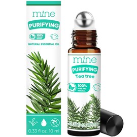 Mine Aceite De Árbol De Té, Aceite Esencial En Roll-On, Aceites De Árbol De Té Para La Piel, El Cabello, Las Uñas De Los Pies, Los Pies - Roll-On De 10 Ml(0,33 Fl Oz) 0,33 Onzas Líquidas(Paquete De 1)