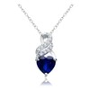 Ice Gems Sterling Silver Created Sapphire & White Topaz Heart