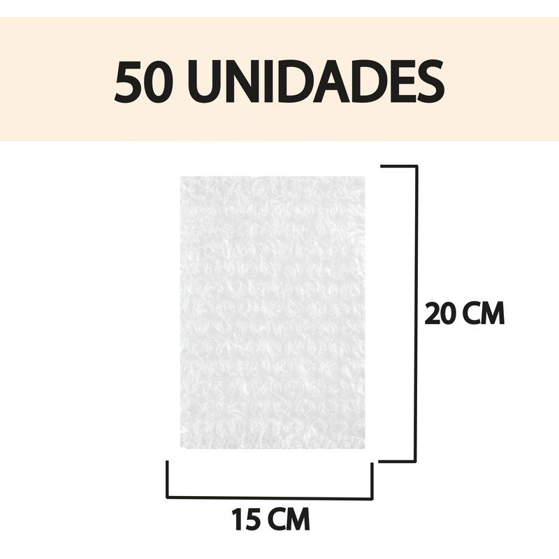 Pack of 50 Plastic Bubble Bags Size 20 x 15