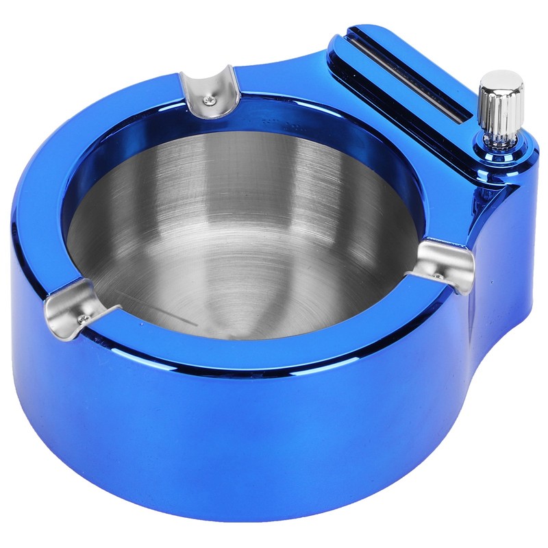 Stainless Steel Ashtray with Matches Lighter Function for Home Office