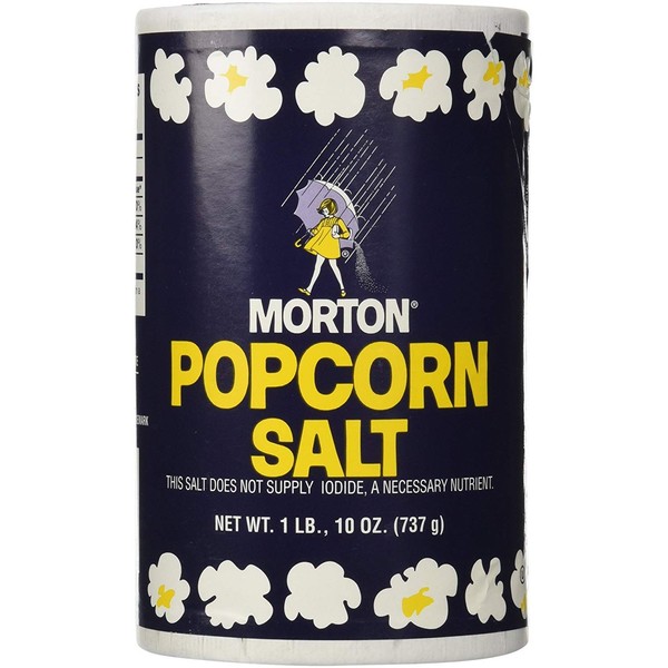 1Lb 10oz Morton Popcorn Salt For Green Salad, Corn on the Cob, French Fries, Nuts - PACK OF 2
