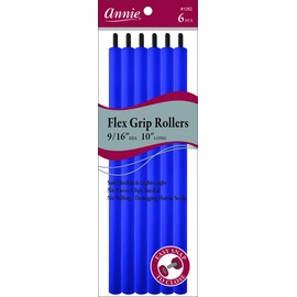 Annie Flex Grip Hair Rollers, Blue, 6 Count