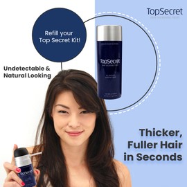 Top Secret Hair Thickening Building Fibers Refills - Undetectable & Natural Hair Filler - for Men & Women - Instantly Fill In Fine Thinning Hair - Weather & Sweat Resistant (Silver, Large)