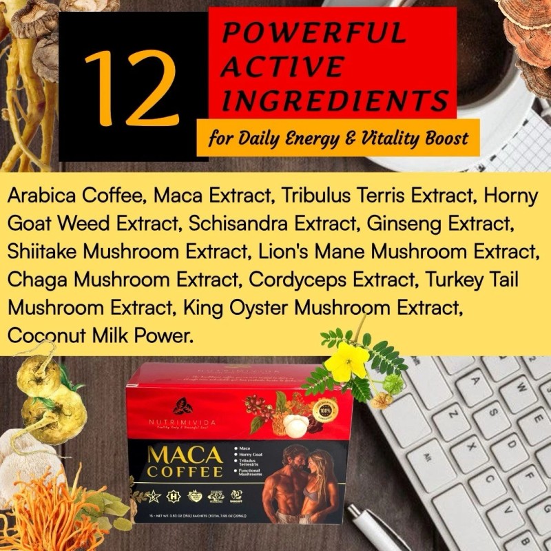 Nutrimivida Maca Coffee 😍 Functional Coffee with Mushrooms Adaptogens For