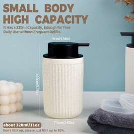 Umlaca Foaming Soap Dispenser Ceramic for Dish Soap,Hand Soap,Lotion foaming soap Pump 320ml/11oz for Bathroom,Kitchen (Beige Foam Hand Soap Dispenser)