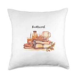 COTTAGECORE COZY BOOKWORM BOOK LOVERS PHRASES BOOKTROVERT, COTTAGECORE Cozy Womens Throw Pillow, 18x18, Multicolor