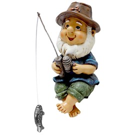 Eummy Garden Ornament Outdoor Fishing Gnome Statue Naughty Figurine Dwarf Sculpture Resin Ornament for Lawn Yard Balcony Porch Patio Home Indoor Outdoor Decorations
