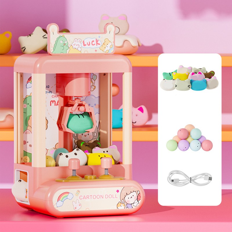 Mini Kids Claw Machine Miniature Twisting Balls Dolls Grabbing Machine
