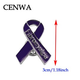 CENWA Fibromyalgia Purple Ribbon Pin Fibromyalgia Awareness Gift Fibromyalgia Jewelry Pink Ribbon Enamel Fibromyalgia Awareness Pin (Fibromyalgia Purple Bp)
